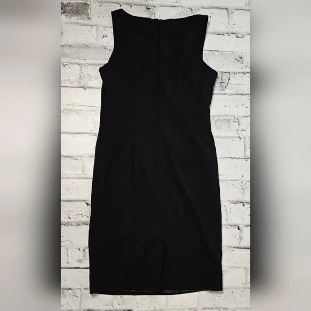Beechers Brook Black Sleeveless Sheath Career Dress S